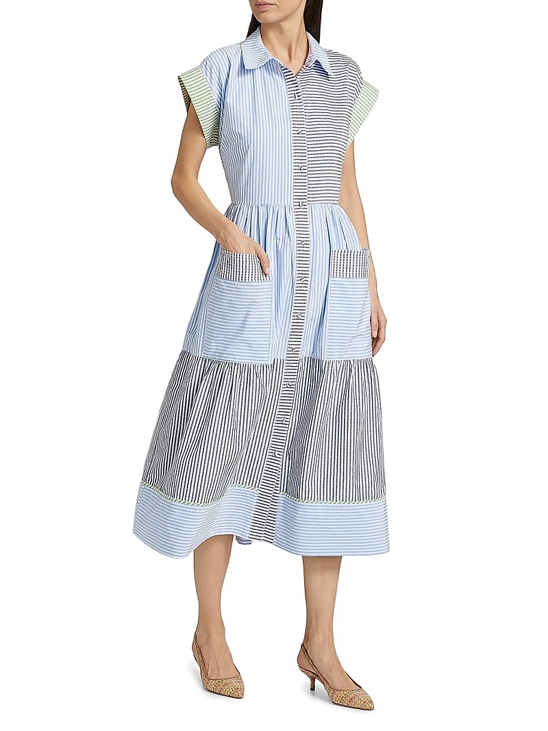 Sarah Striped Midi Shirtdress