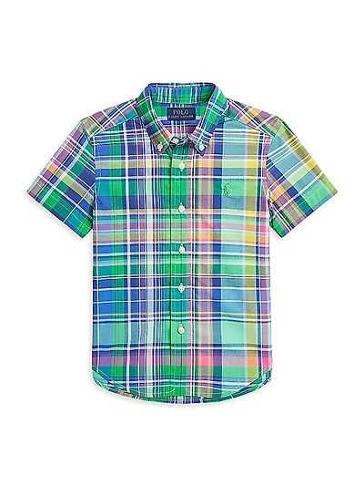 Little Boy's Plaid Short-Sleeve Shirt