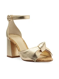 Maxi Clarita 75MM Knotted Metallic Leather Sandals