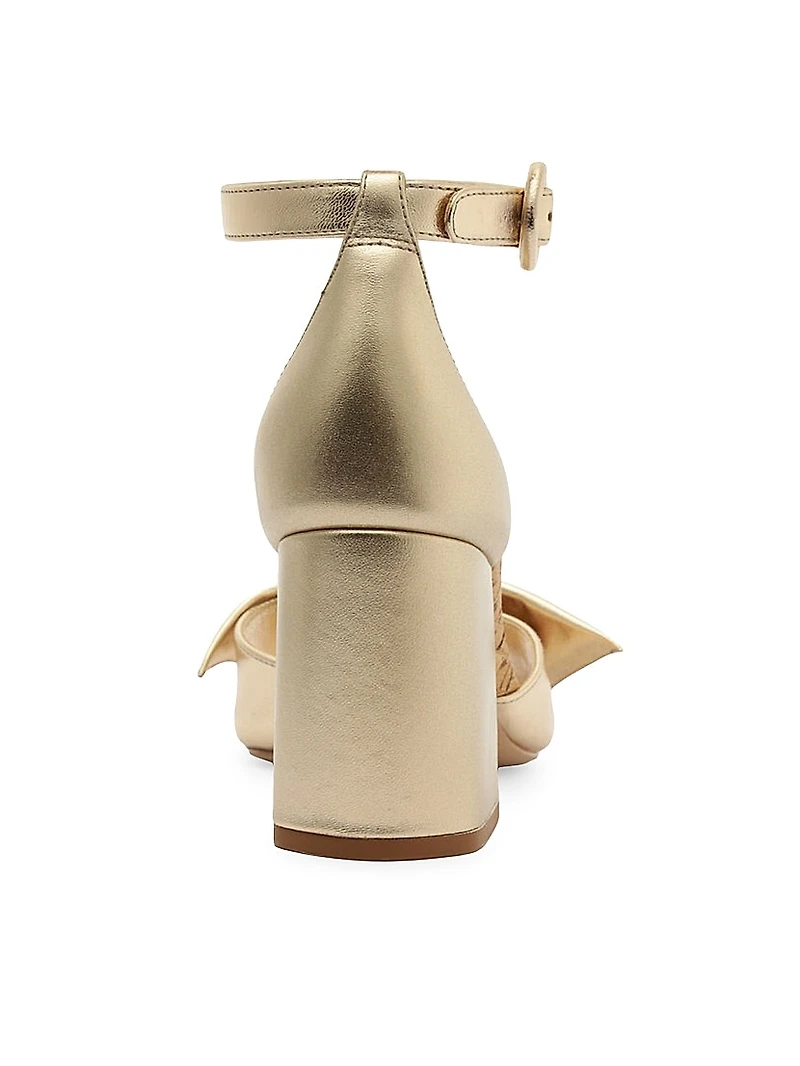 Maxi Clarita 75MM Knotted Metallic Leather Sandals