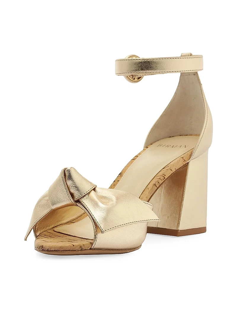 Maxi Clarita 75MM Knotted Metallic Leather Sandals