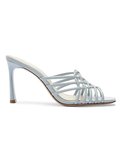 Linda Tresse 85MM Leather Woven Mules