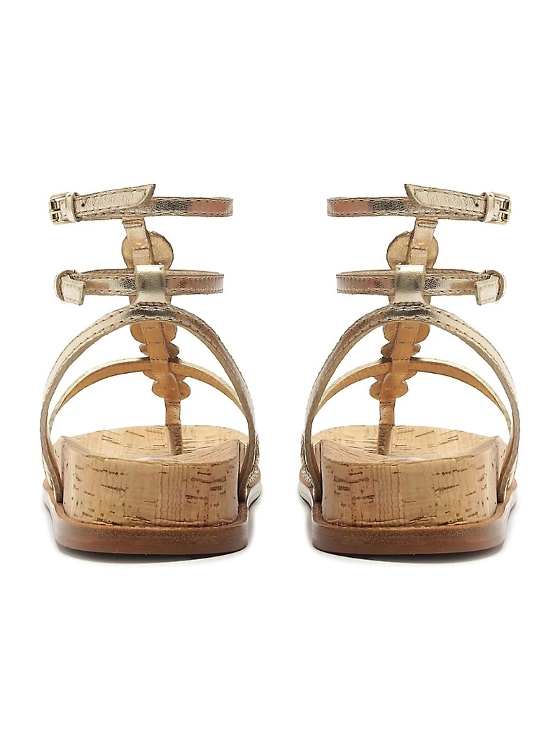 Jade Metallic Leather Sandals