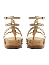 Jade Metallic Leather Sandals