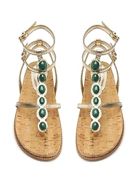 Jade Metallic Leather Sandals