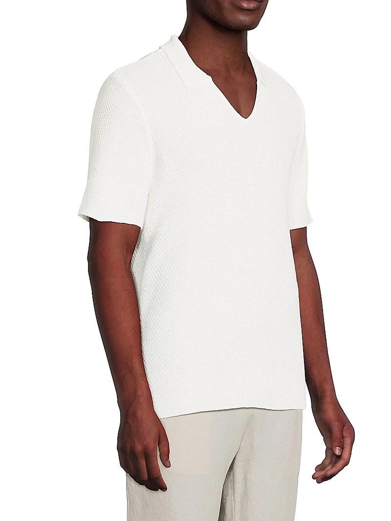 Crochet Johnny Collar Polo Shirt