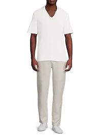 Crochet Johnny Collar Polo Shirt