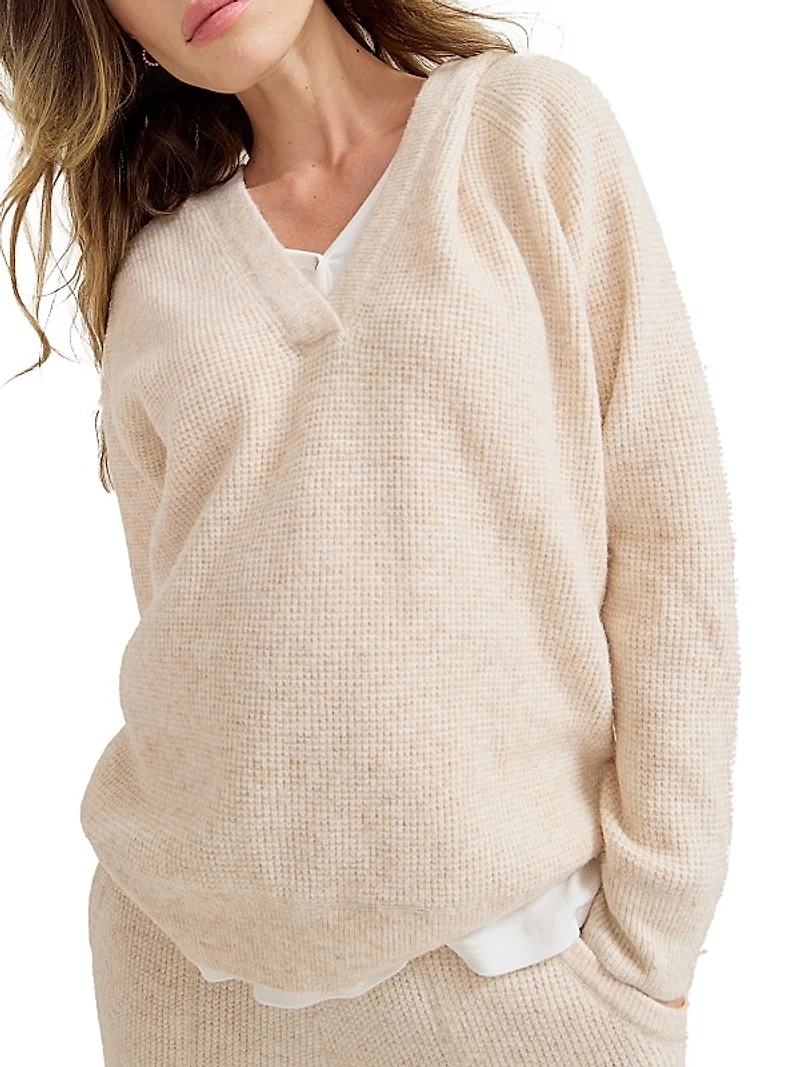 The Cozy Waffle Maternity Hoodie Sweater