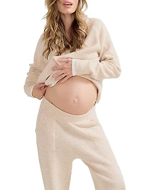 The Cozy Waffle Maternity Hoodie Sweater