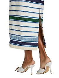 Striped Cotton-Blend Maxi Pencil Skirt