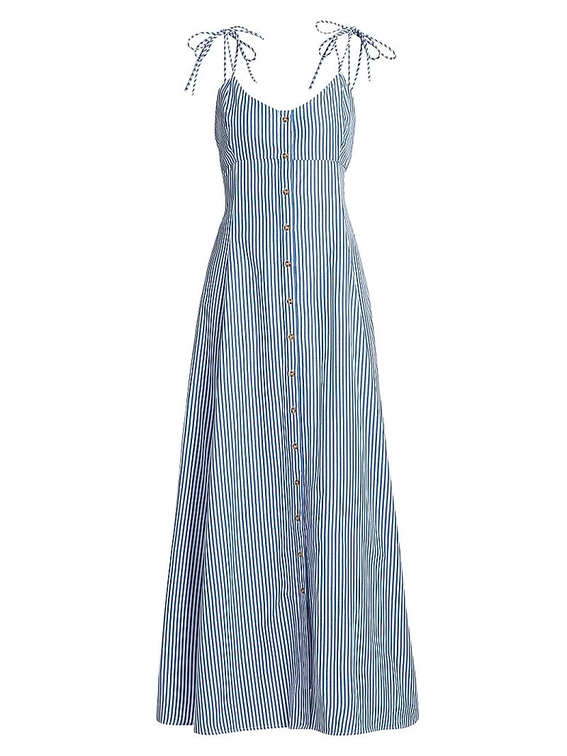 High Garden Striped Cotton Sleeveless Maxi Dress