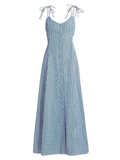 High Garden Striped Cotton Sleeveless Maxi Dress