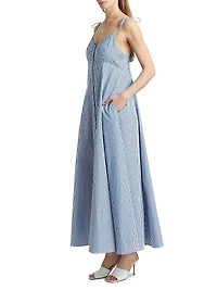 High Garden Striped Cotton Sleeveless Maxi Dress