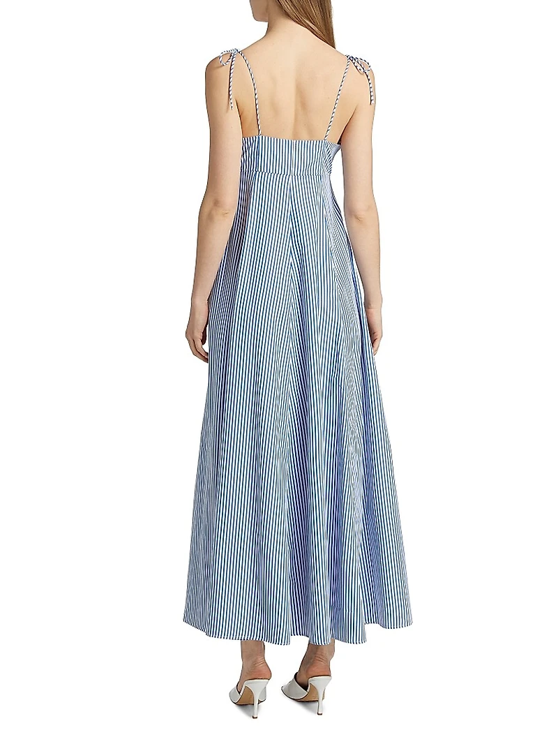High Garden Striped Cotton Sleeveless Maxi Dress