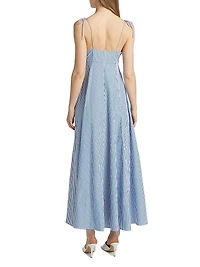 High Garden Striped Cotton Sleeveless Maxi Dress