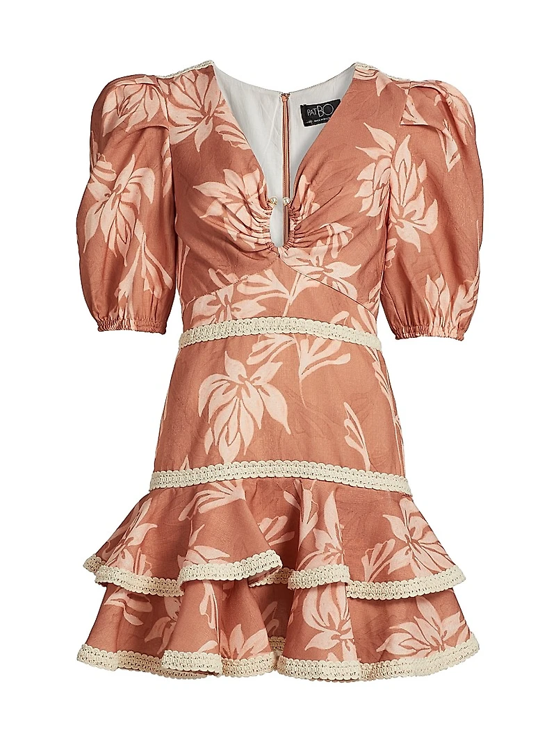 Artichoke Puff-Sleeve Minidress