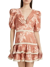 Artichoke Puff-Sleeve Minidress