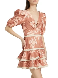 Artichoke Puff-Sleeve Minidress