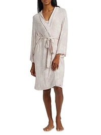 Aria Floral Rib-Knit Jersey Robe