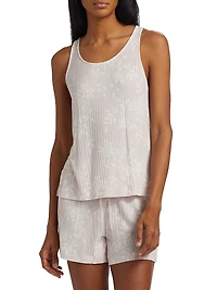Aria Floral Rib-Knit Jersey Short Pajamas