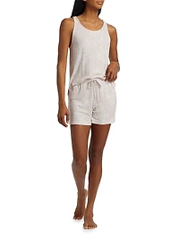 Aria Floral Rib-Knit Jersey Short Pajamas