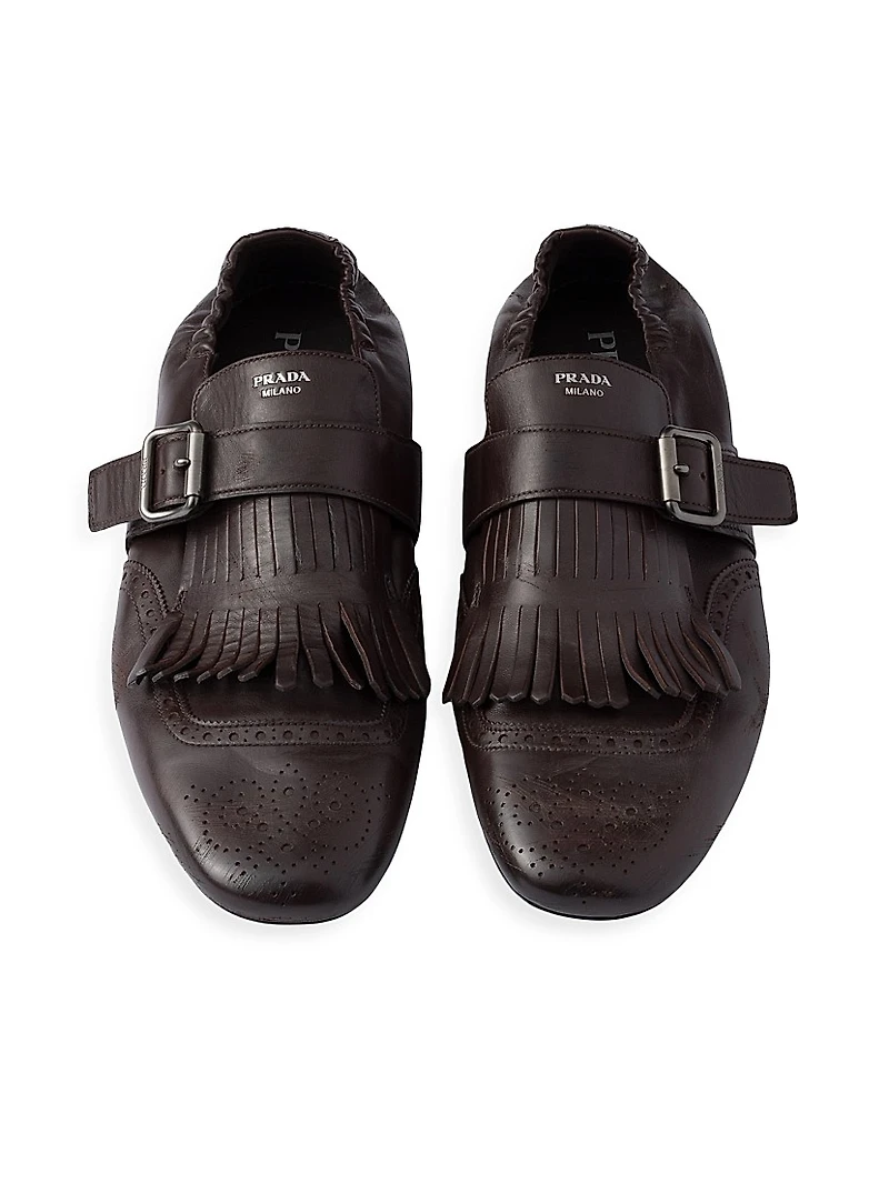 Shuffle Fringed Monk Strap Shoes