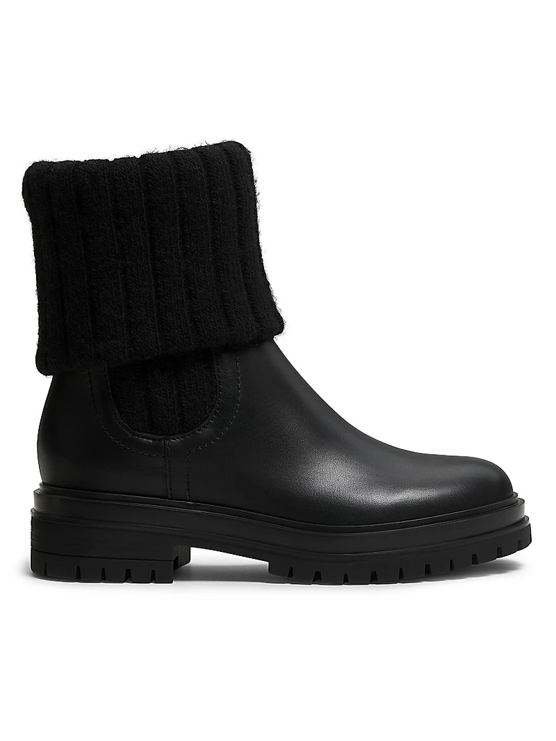 Tenney Foldover Leather Booties