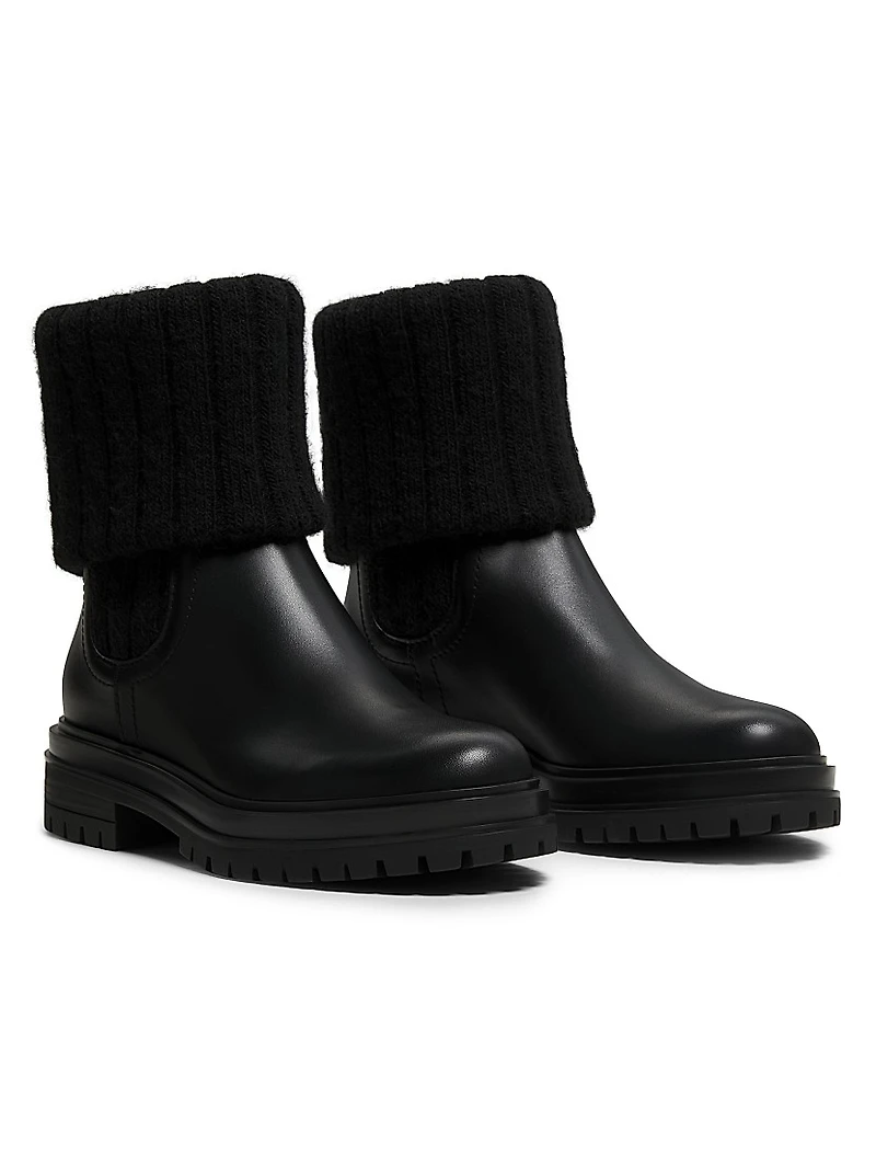 Tenney Foldover Leather Booties