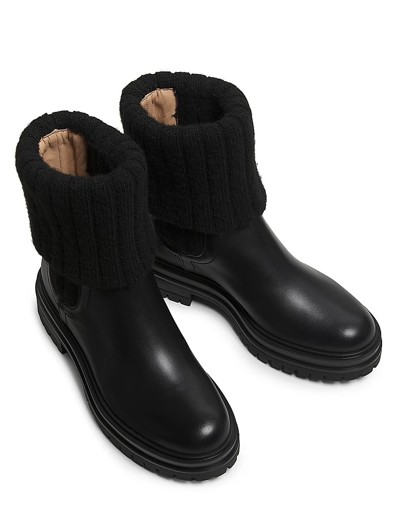 Tenney Foldover Leather Booties