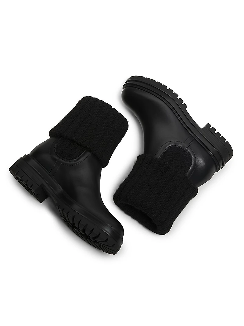 Tenney Foldover Leather Booties