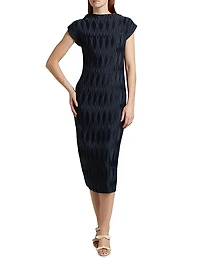 Gramercy Pleated Cap-Sleeve Midi-Dress