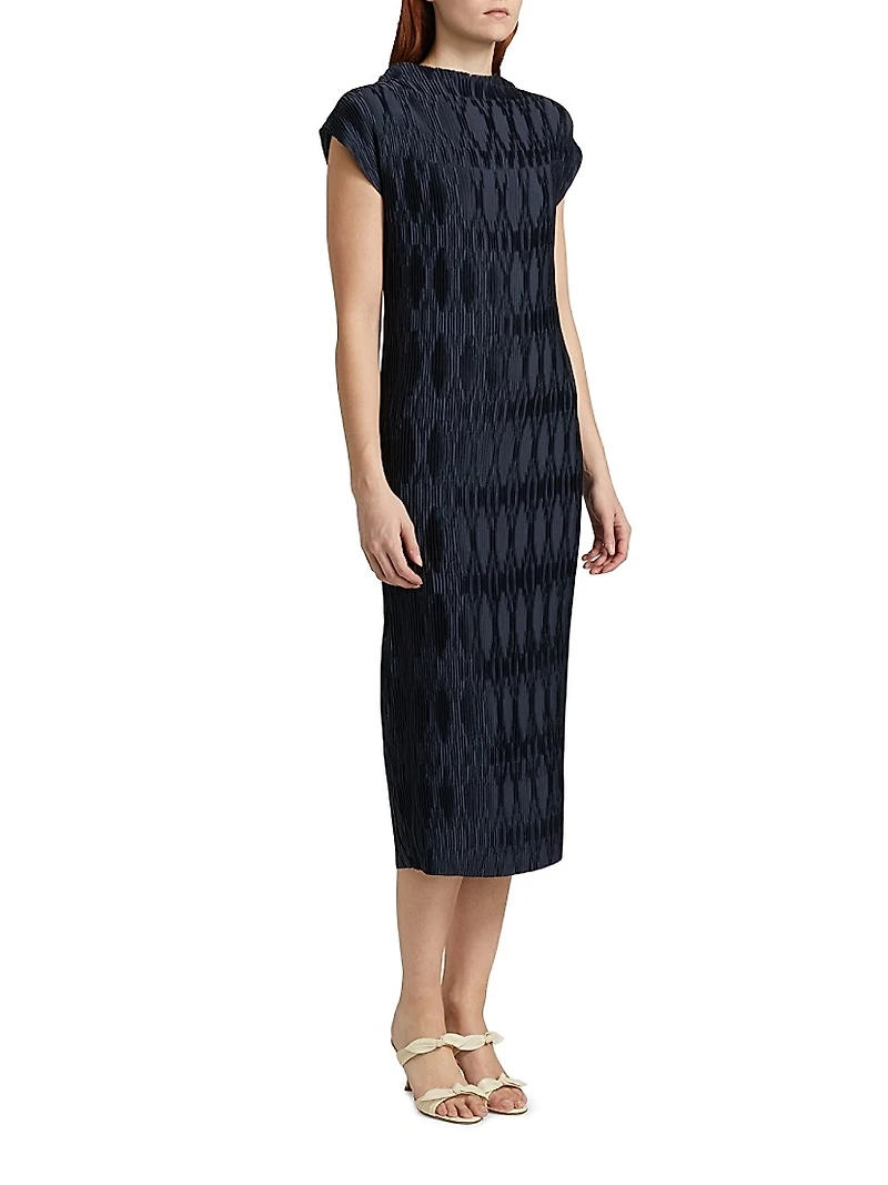 Gramercy Pleated Cap-Sleeve Midi-Dress