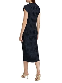 Gramercy Pleated Cap-Sleeve Midi-Dress