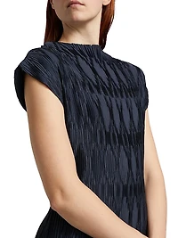 Gramercy Pleated Cap-Sleeve Midi-Dress