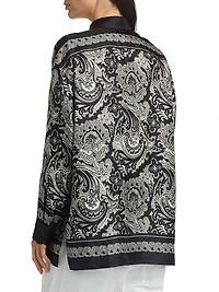 Alfie Paisley Silk Button-Front Top