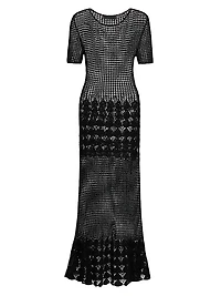 Yoko Open-Knit Cotton Maxi Sweaterdress