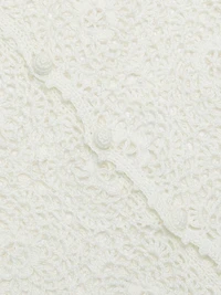 Gibson Crocheted Cotton Crewneck Sweater