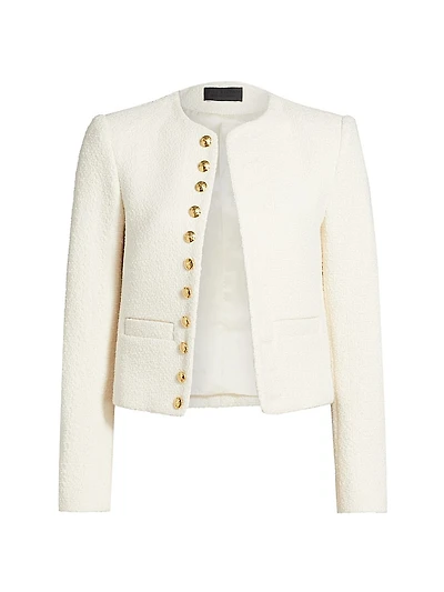 Patti Cotton-Blend Bouclé Crop Jacket