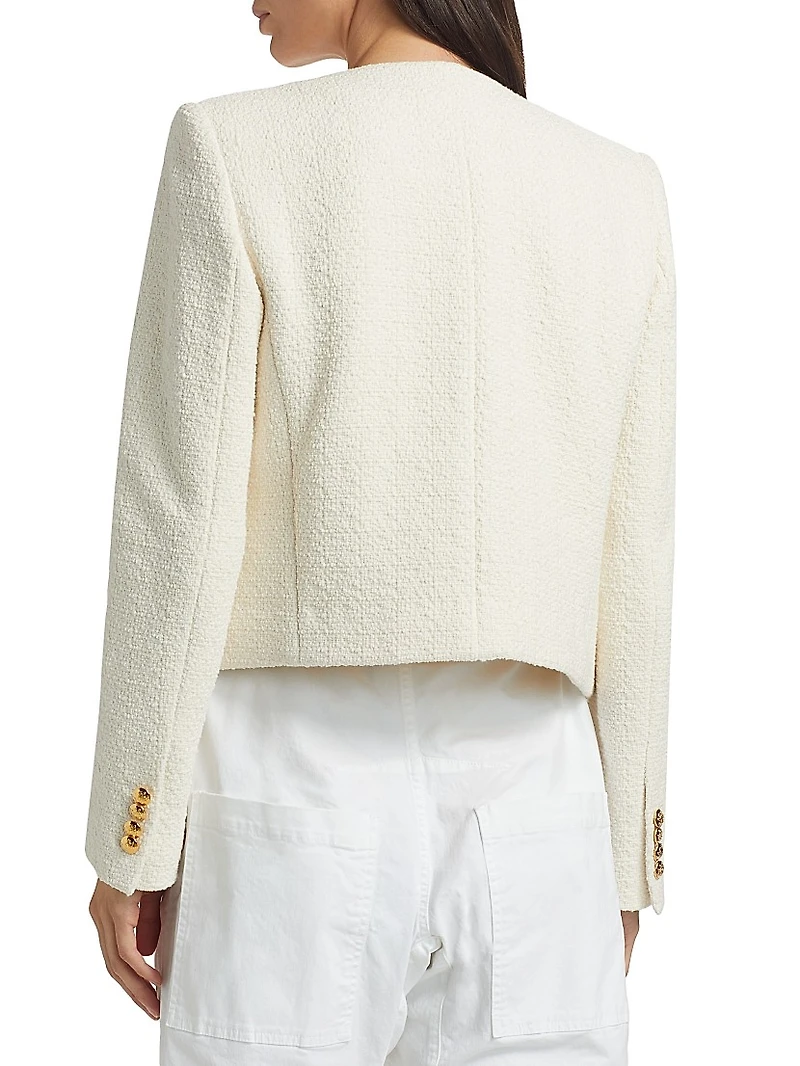 Patti Cotton-Blend Bouclé Crop Jacket
