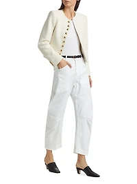 Patti Cotton-Blend Bouclé Crop Jacket