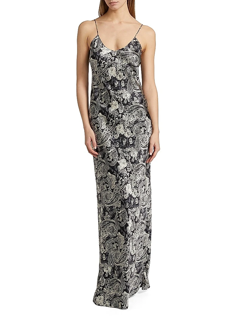 Cami Paisley Silk Gown