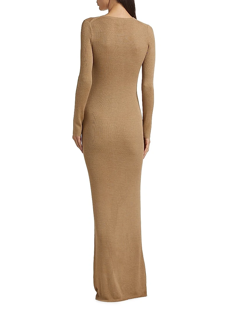 Roxy Silk Rib-Knit Maxi Sweaterdress