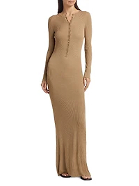 Roxy Silk Rib-Knit Maxi Sweaterdress