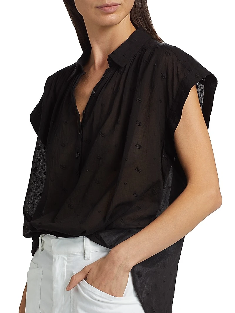 Normandy Embroidered Cotton Blouse