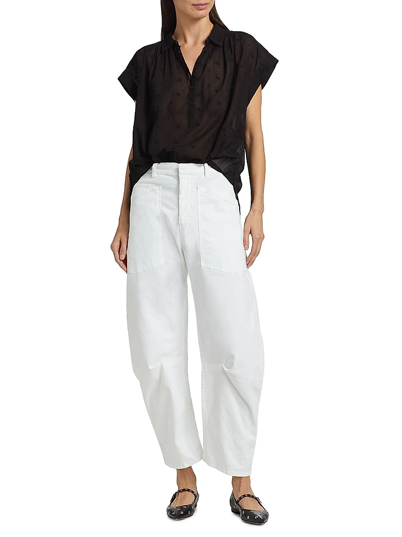 Normandy Embroidered Cotton Blouse