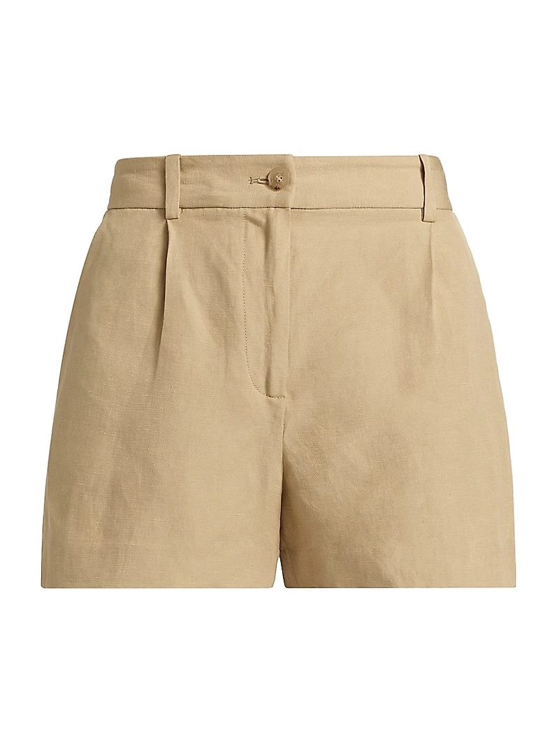 Beatrice Linen-Silk Tailored Shorts