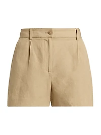 Beatrice Linen-Silk Tailored Shorts