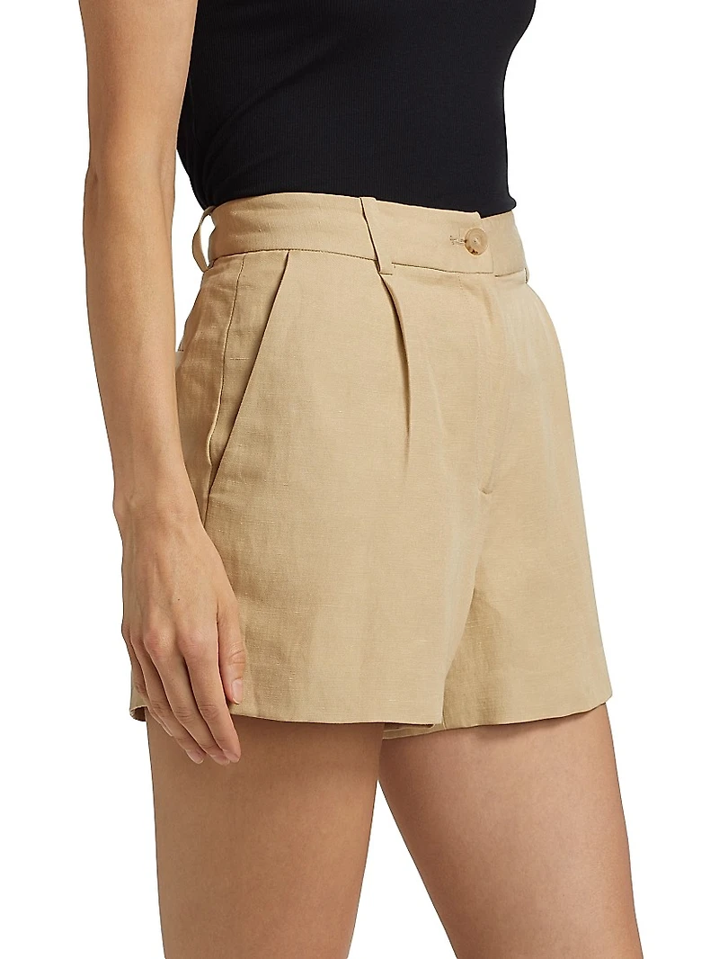 Beatrice Linen-Silk Tailored Shorts