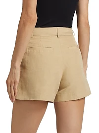 Beatrice Linen-Silk Tailored Shorts
