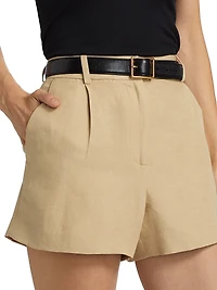 Beatrice Linen-Silk Tailored Shorts